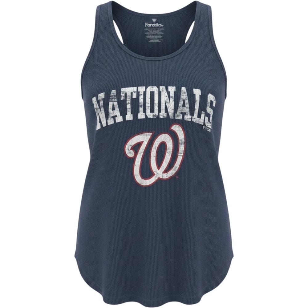 Fanatics Washington Nationals Waffle Knit Tank Top Navy Blue Women 2X MLB NEW